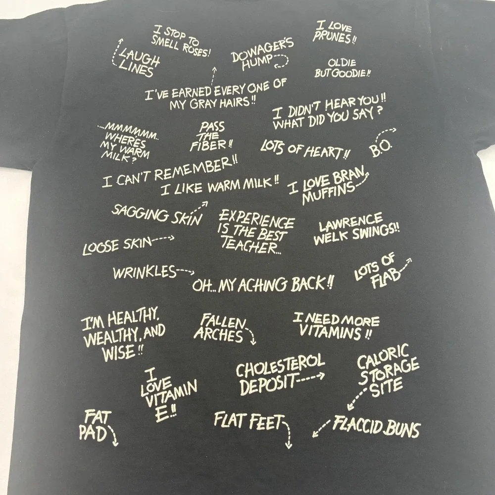 Vintage Jerzees Shirt Mens L‎ Black 40ish 40th Birthday Zany Graphic Tee 1991